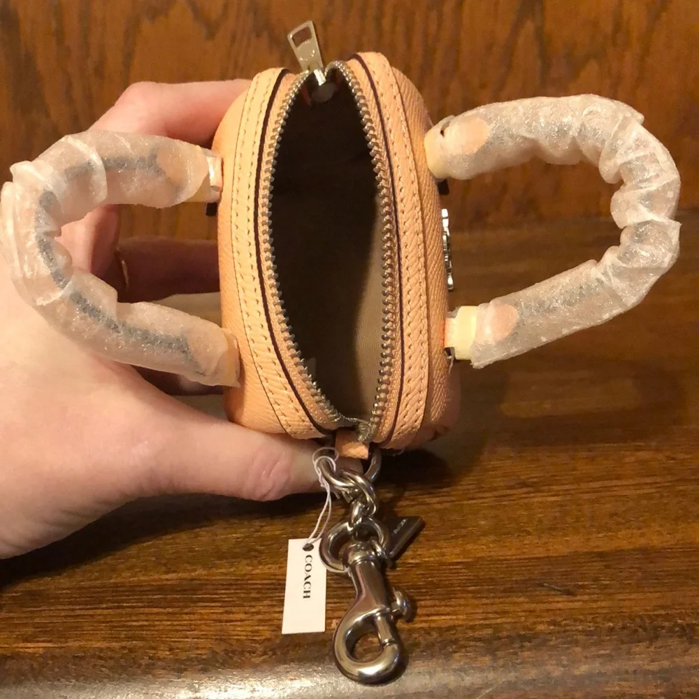 NWT-Coach-Mini Rowan Satchel Bag Charm/Keychain-Light Blush/Silver-$138 - Picture 10 of 12